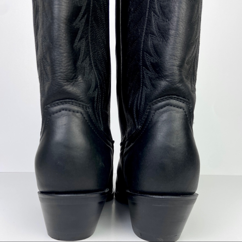 Justin Womens Black Leather Western Boot 6 B - Picture 8 of 16